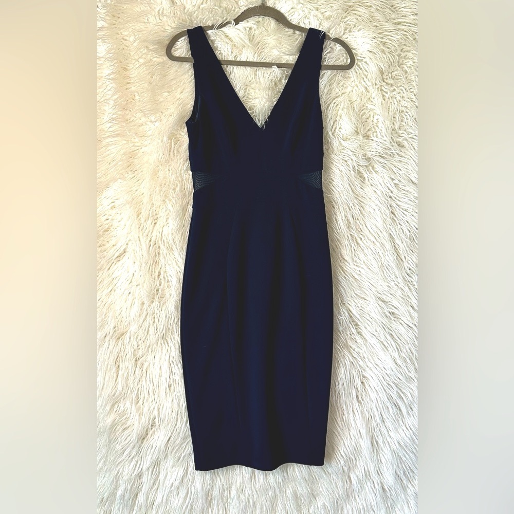 Women’s Navy Blue fitted Midi Dress- D71